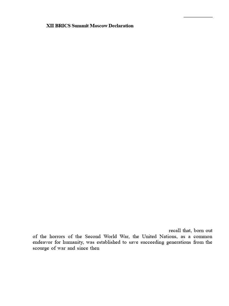 XII BRICS Summit 2020 Declaration | PDF | World Trade Organization ...