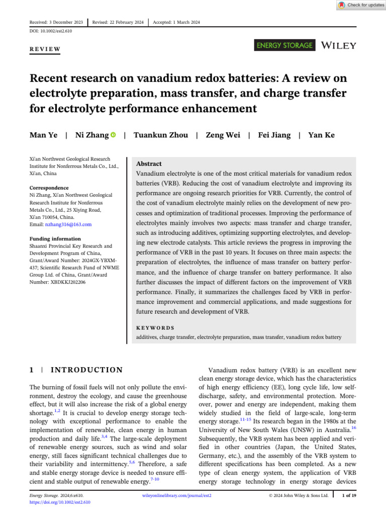 Enhancing Vanadium Redox Battery Performance | PDF | Electrochemistry ...