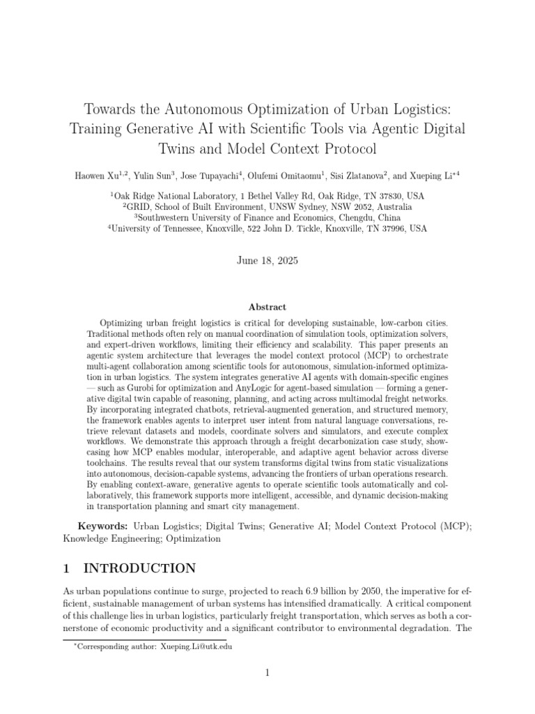 Autonomous Urban Logistics Optimization | PDF | Artificial Intelligence ...