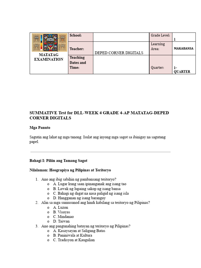 S-Week 4-AP - Deped Corner Digitals | PDF