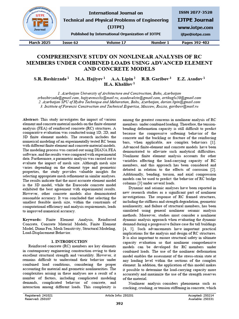 Nonlinear Analysis of RC Members Under Loads | PDF | Fracture ...