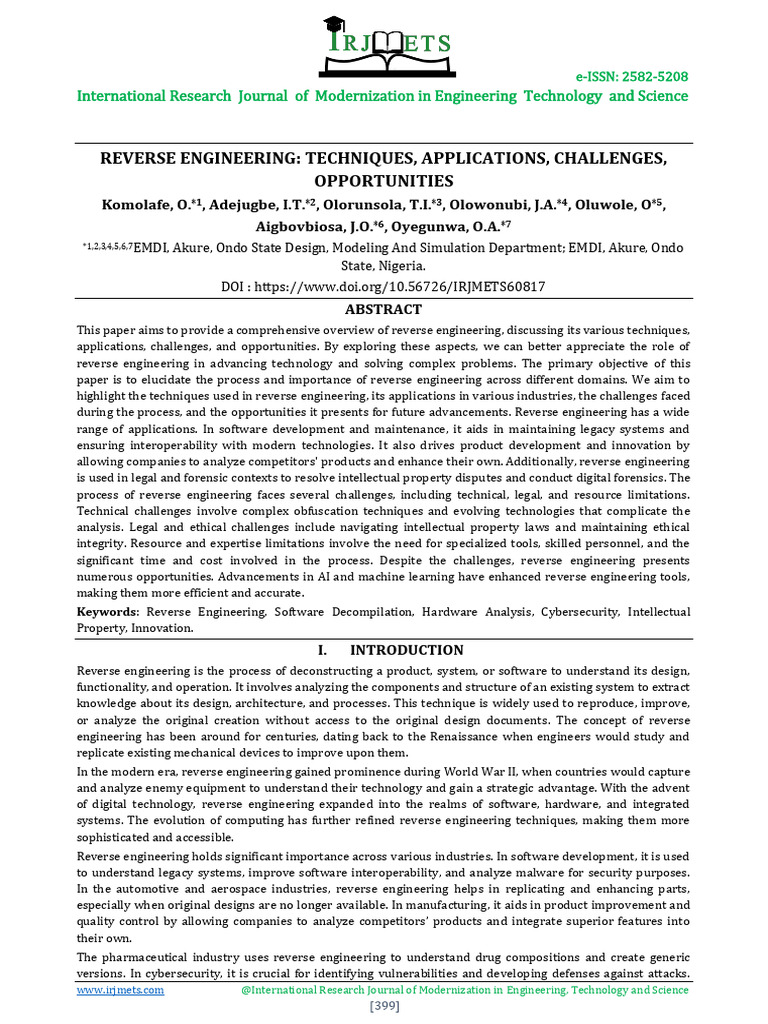 Reverse Engineering: Techniques & Challenges | PDF | Security ...