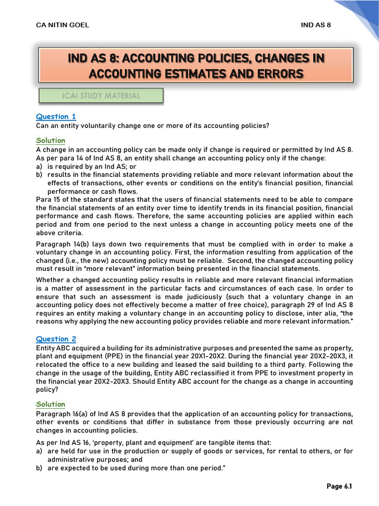 Understanding Changes in Accounting Policies | PDF | Depreciation ...