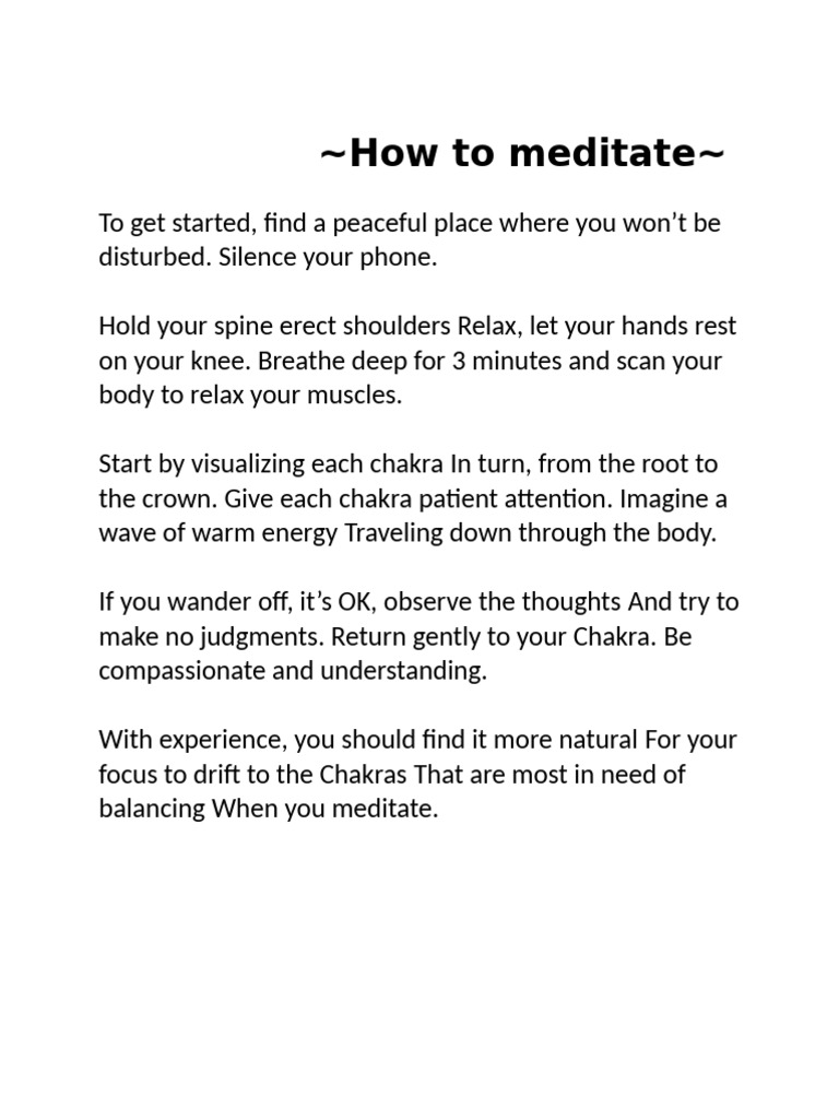 Chakra Meditation Guide | PDF