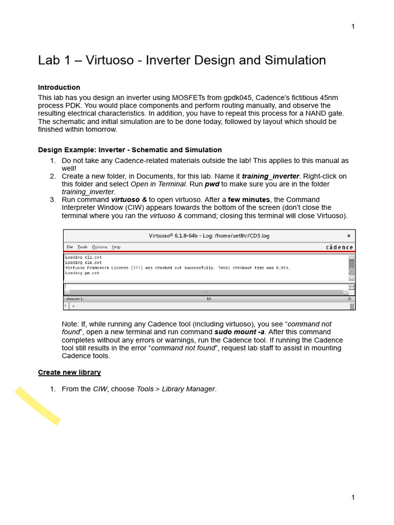 Inverter Design and Simulation Lab Guide | PDF | Computer Engineering ...