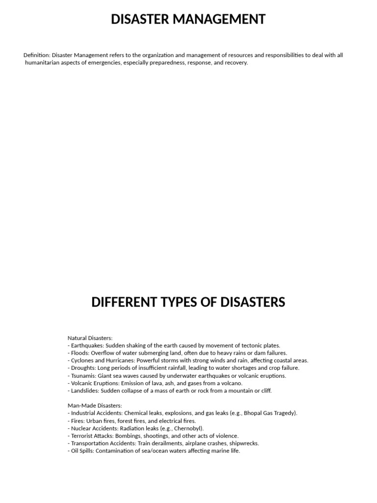 Comprehensive Guide to Disaster Management | PDF | Natural Disasters ...