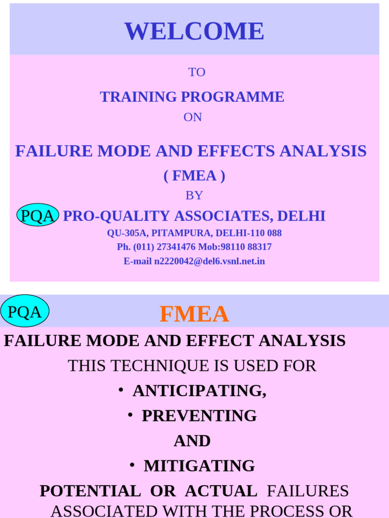 FMEA Training Program Overview | PDF