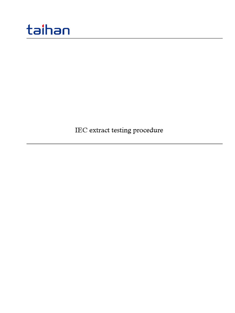 IEC Extract Testing Procedures Overview | PDF