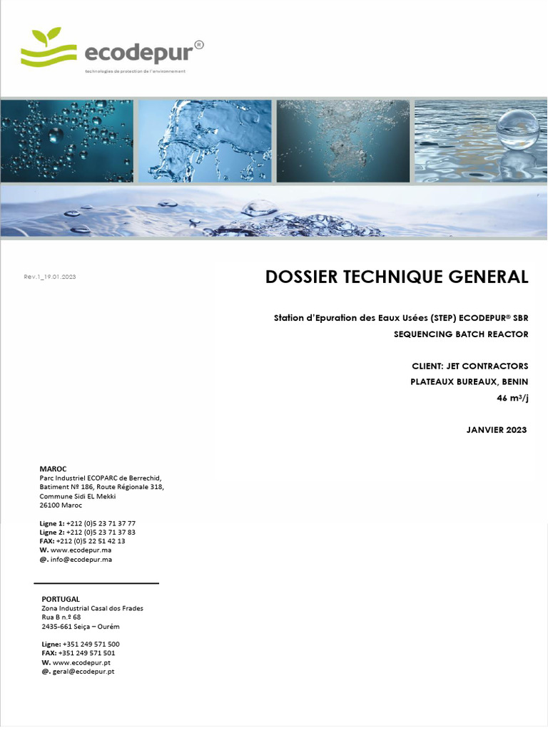 STEP ECODEPUR® SBR: Traitement Eaux Usées | PDF | Eaux usées ...
