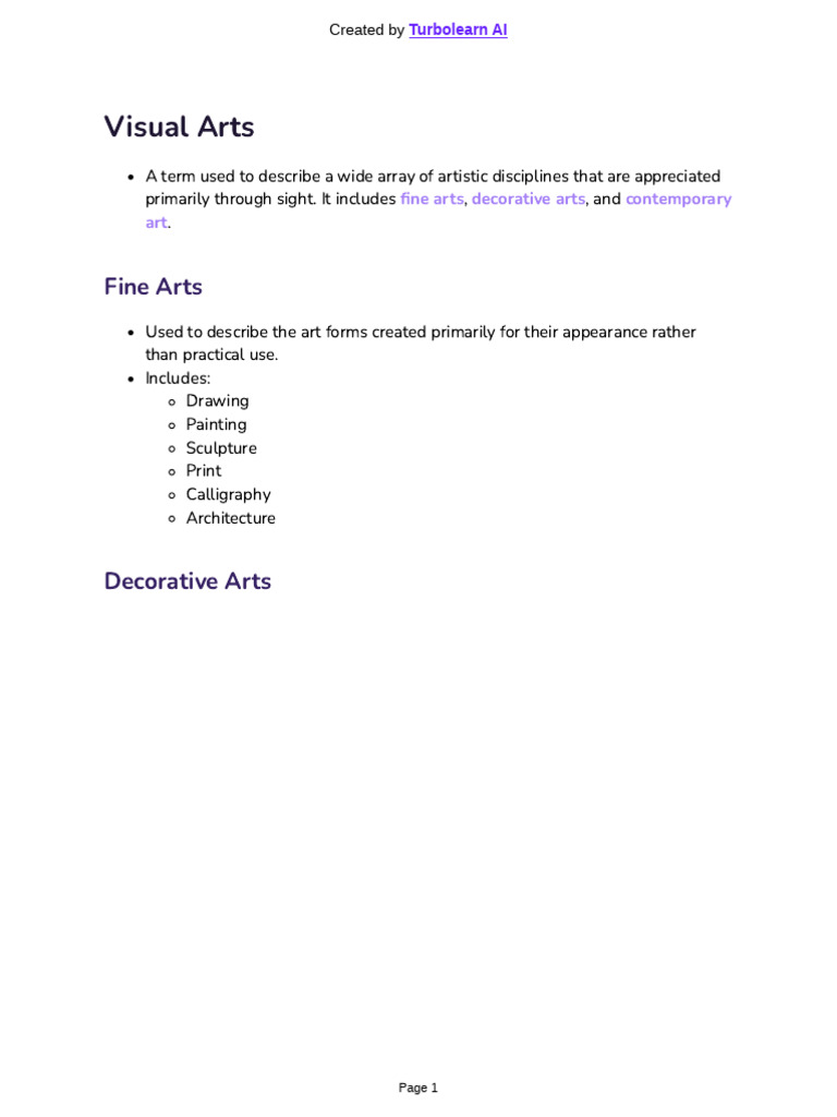 Overview of Visual and Performing Arts | PDF | The Arts | Fine Art