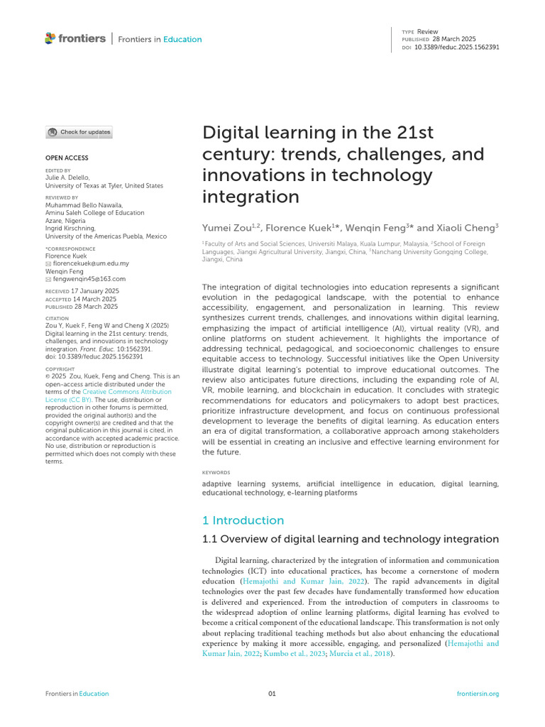Digital Learning Trends and Innovations | PDF | Educational Technology ...
