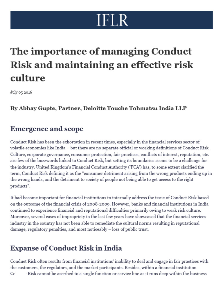 Enhancing Risk Culture in Finance | PDF | Risk | Internal Audit