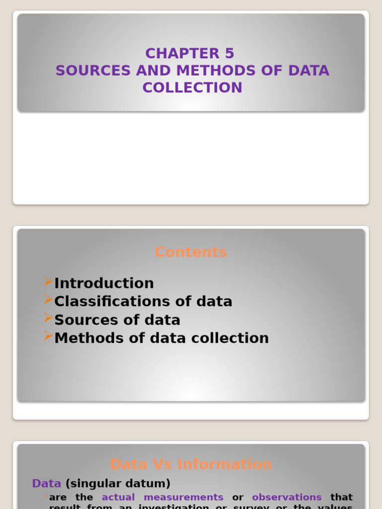 Data Collection Methods and Sources | PDF | Interview | Data