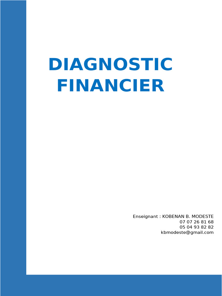 Diagnostic financier : concepts et outils | PDF | Ratio financier ...
