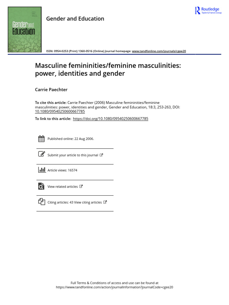 Gender Power Dynamics in Masculinities | PDF | Masculinity | Gender