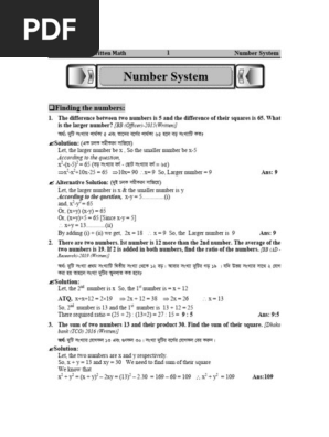 Math Problems on Number Systems | PDF | Summation | Numbers