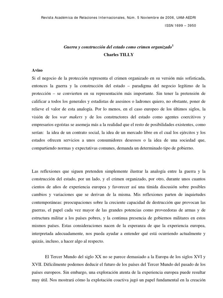 Guerra y Estado como Crimen Organizado | PDF | Monopolio | Estado ...