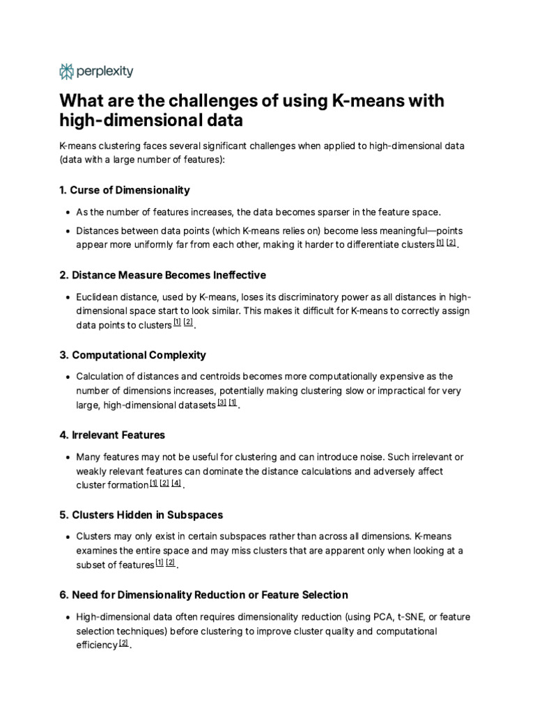 Challenges of K-means in High Dimensions | PDF | Cluster Analysis ...