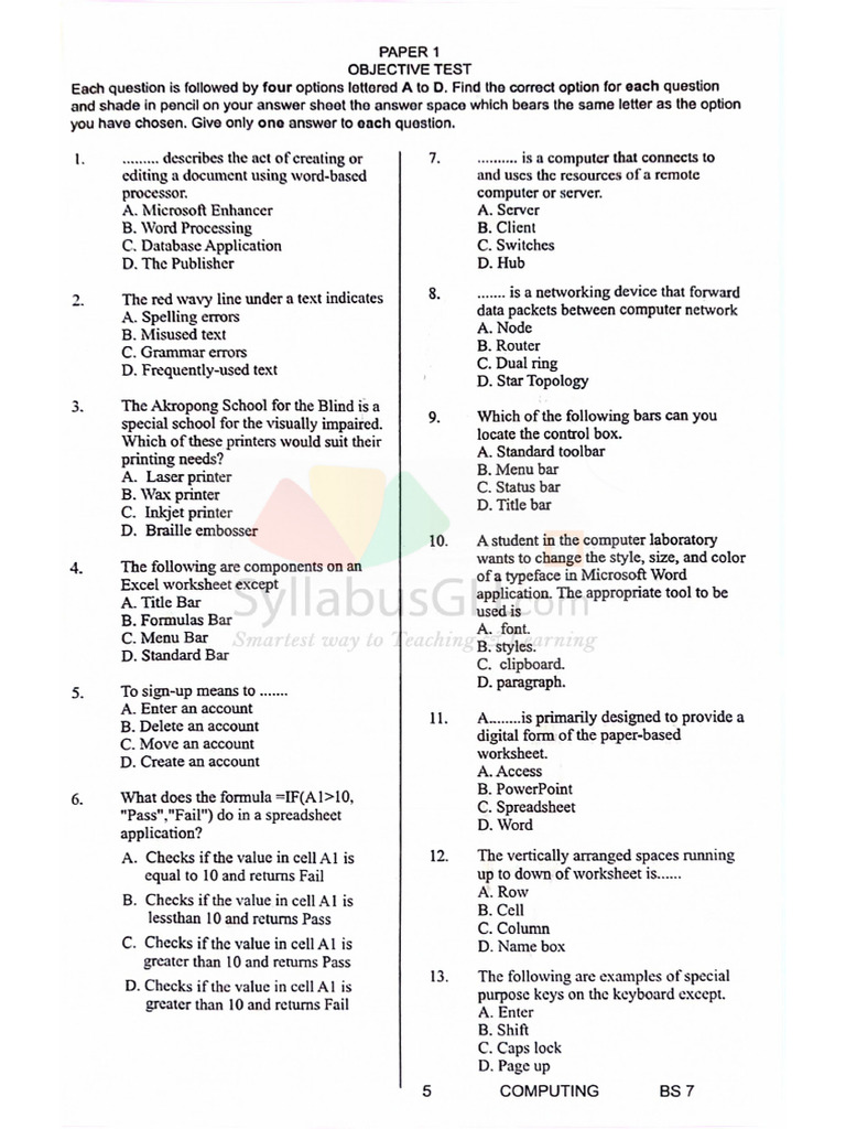 2025 b7 End of Term 3 - Computing 1 | PDF