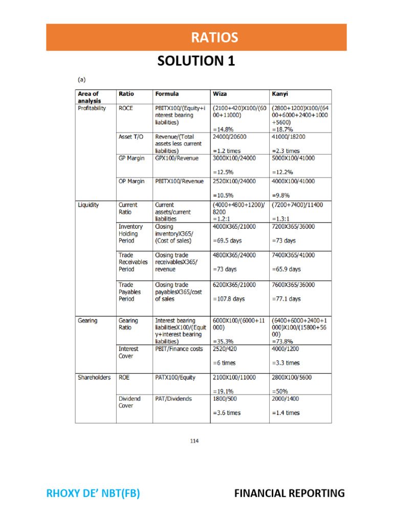 Ratios (Ca) Solutions | PDF