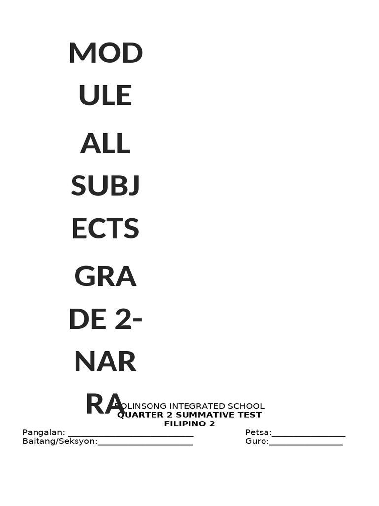 Module Gradeb2 - November 25-29 | PDF