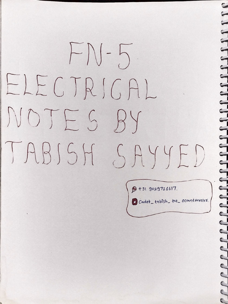FN-5 Electrical Notes by Tabish Sayyed | PDF