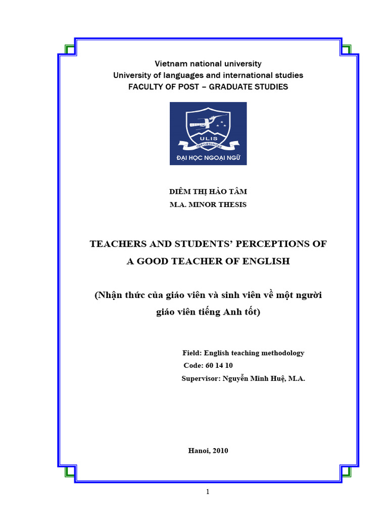 Perceptions of a Good English Teacher | PDF | Teachers | Language Education