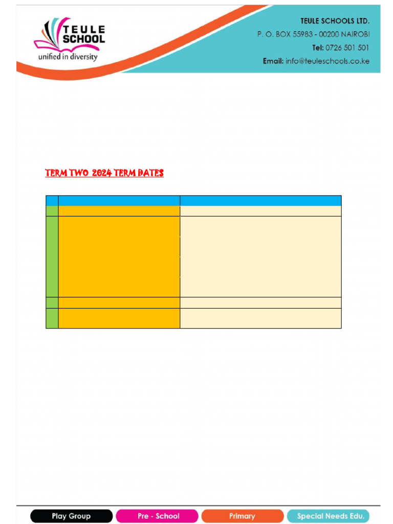 2024 School Calendar Updates for Parents | PDF
