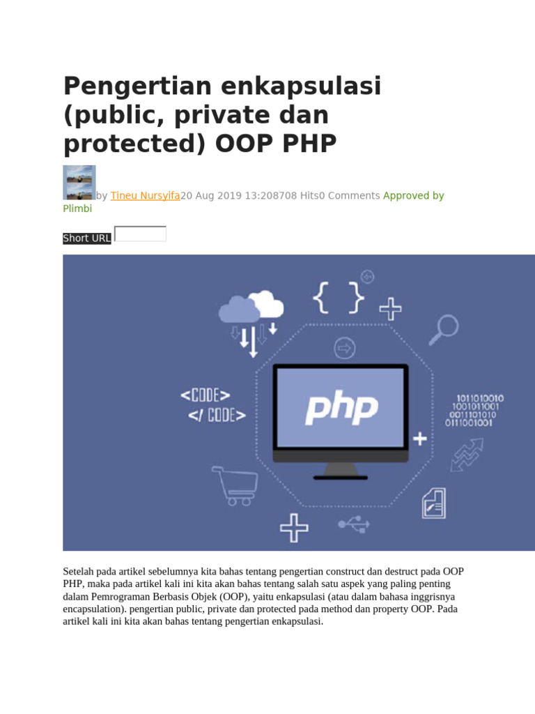 Pengertian Enkapsulasi OOP PHP | PDF