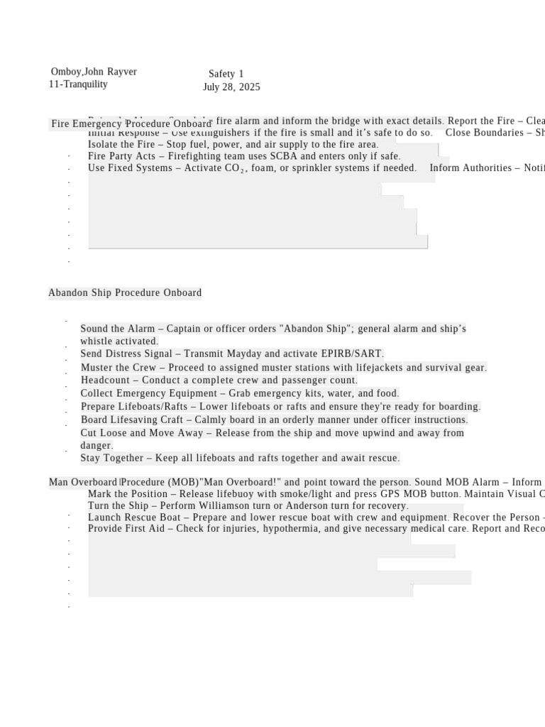 Safety 1 Assignment | PDF