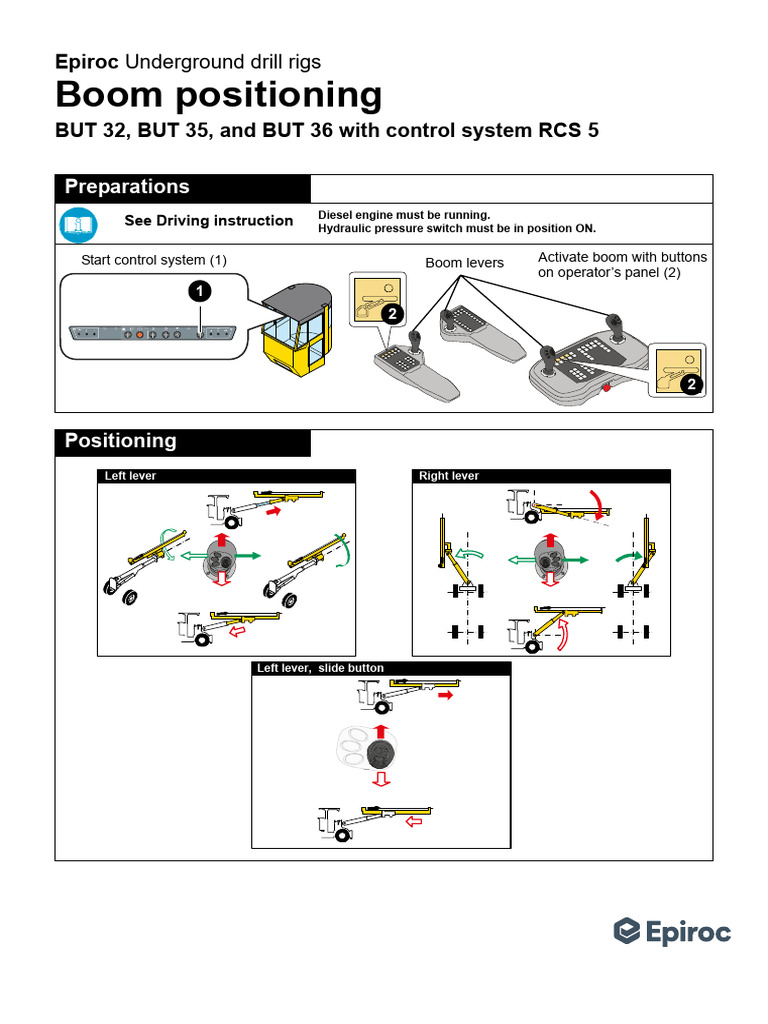 Epiroc Drill Rig Boom Positioning Guide | PDF