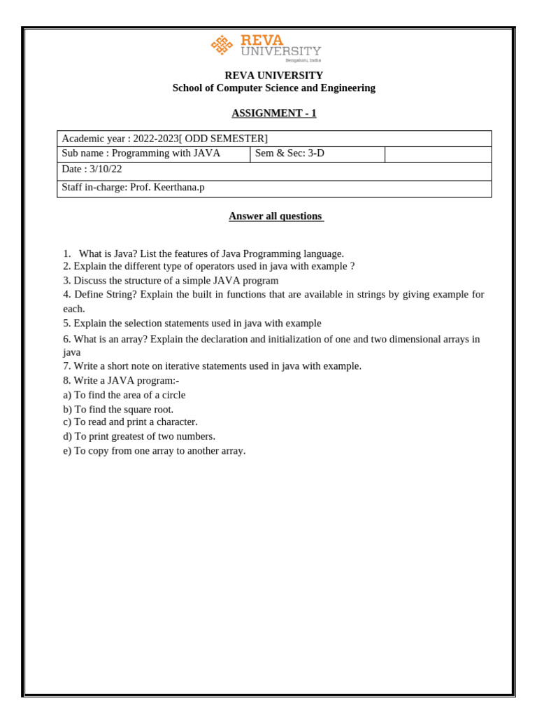 Java Programming Assignment Overview | PDF