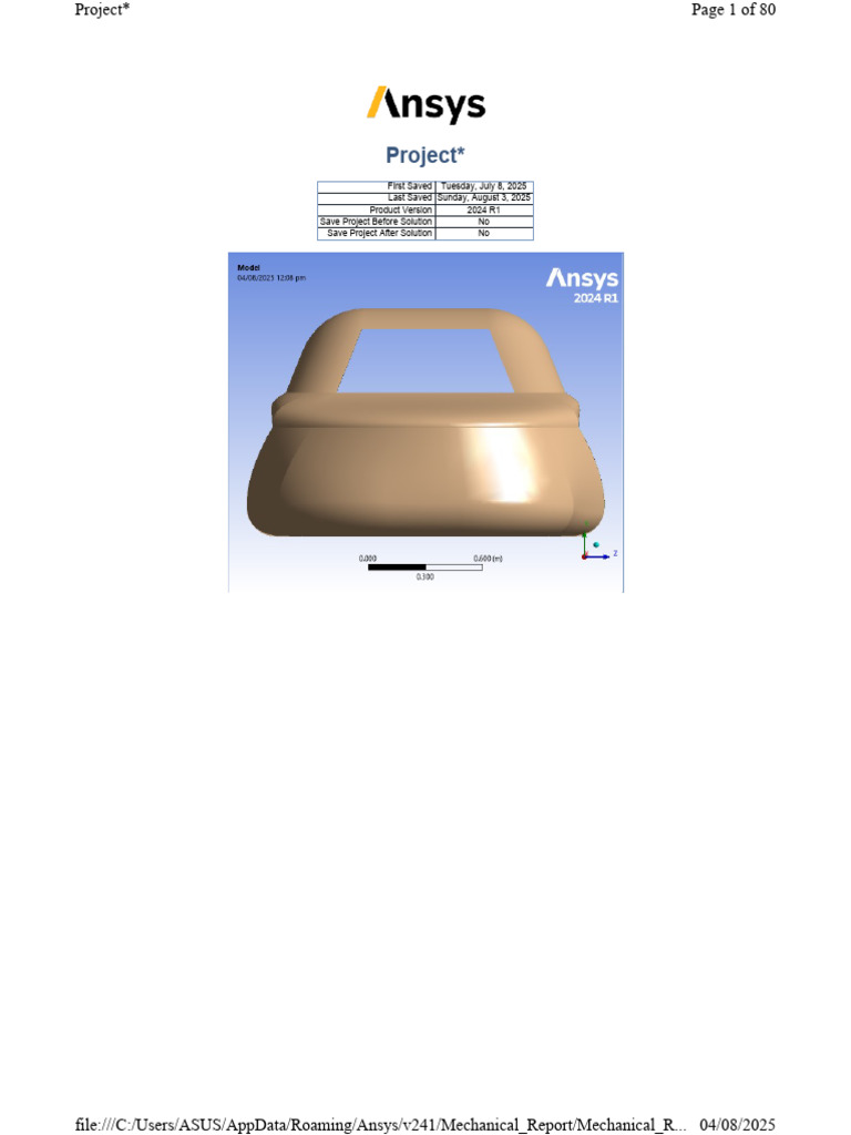Ansys Mechanical Project Overview | PDF | Geometry | Stress (Mechanics)