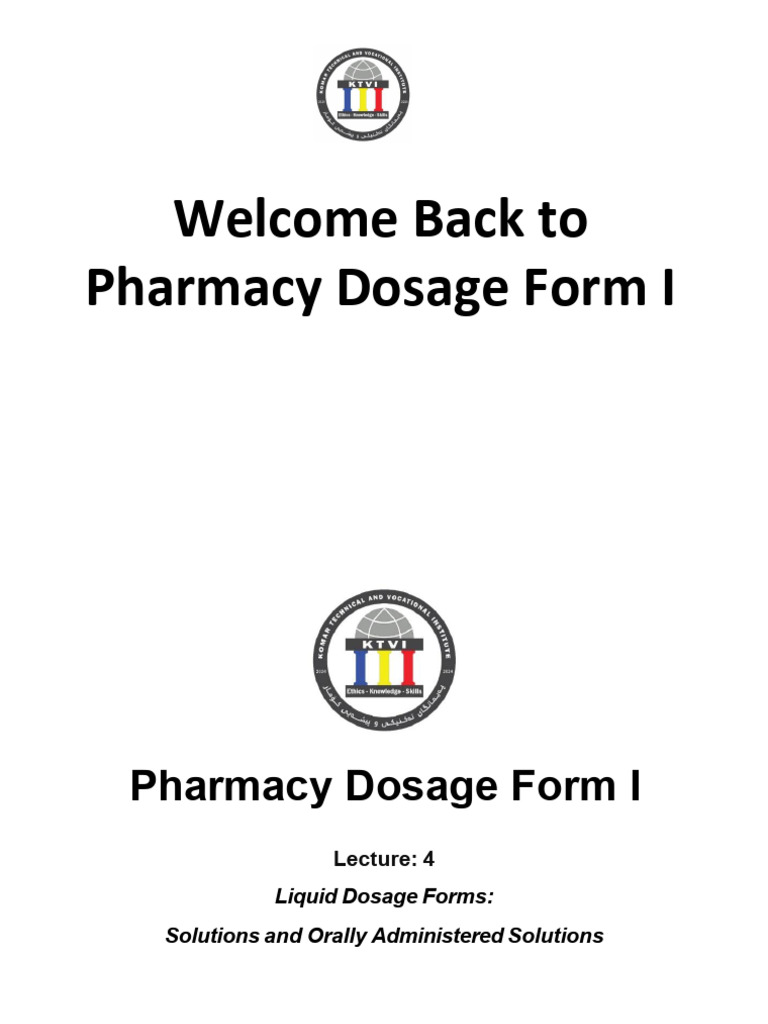 Advantages of Liquid Dosage Forms | PDF | Pharmaceutical Formulation ...