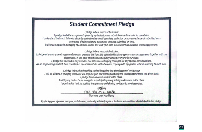 Ce022 - Ojt Student Commitment Pledge - Araña, Isiahvanjay | PDF