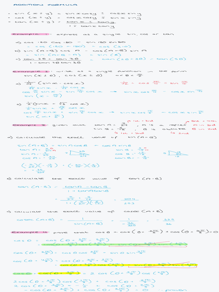 1 Addition Formula | PDF