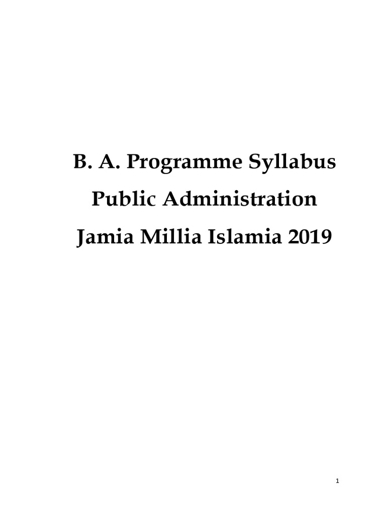 Public Administration Syllabus Overview | PDF | Governance | Political ...