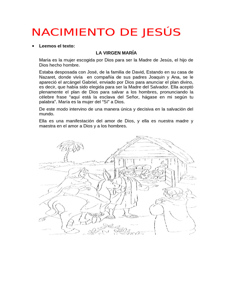 Actividades sobre el Nacimiento de Jesús | PDF | María, madre de Jesús ...