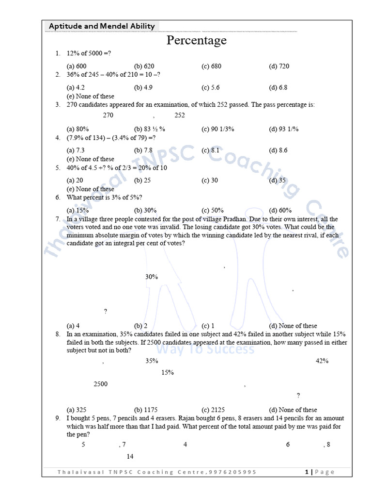 Percentage | PDF