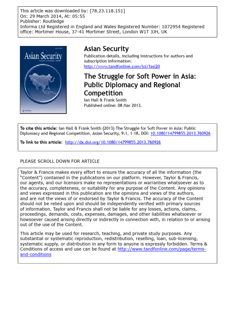 Soft Power Struggles in Asia: Public Diplomacy | PDF | Soft Power | China