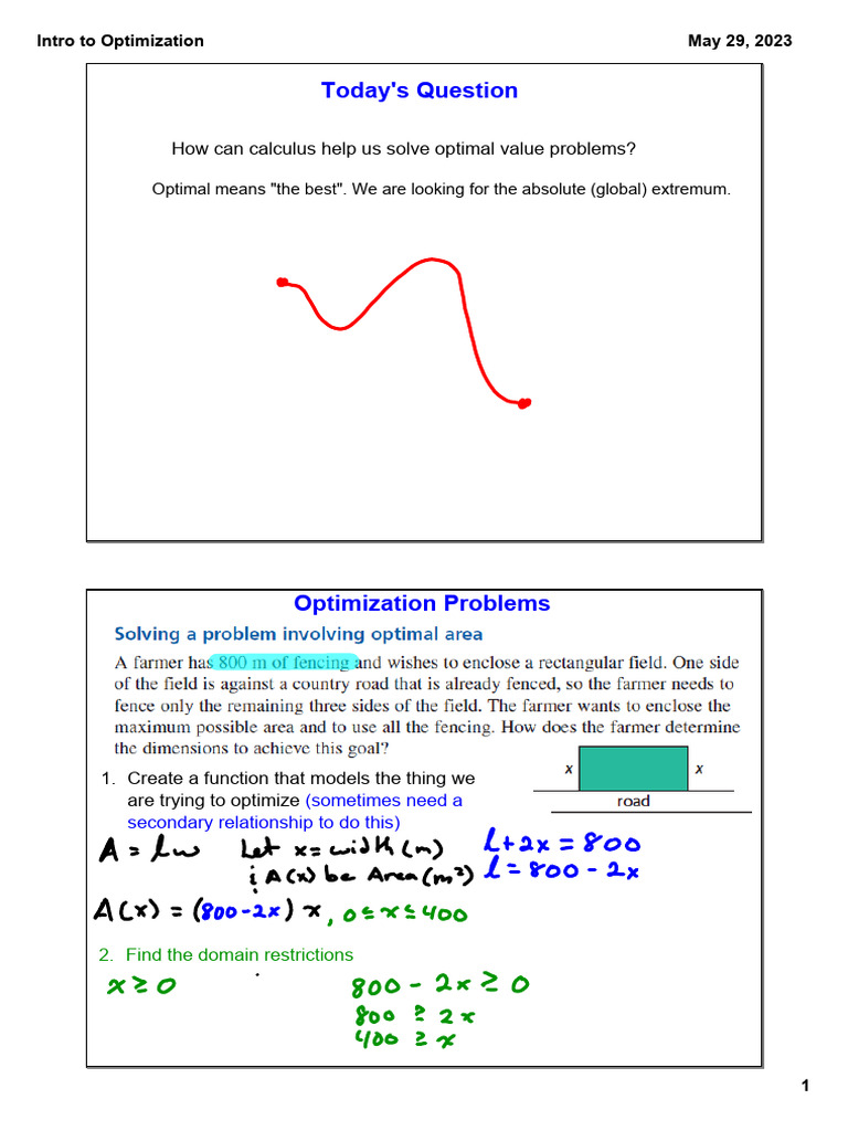 Calculus for Optimal Value Problems | PDF | Mathematical Optimization ...