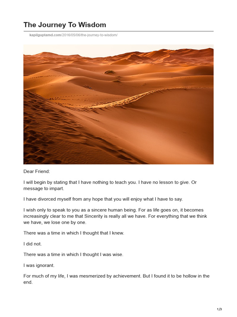 The Journey To Wisdom | PDF