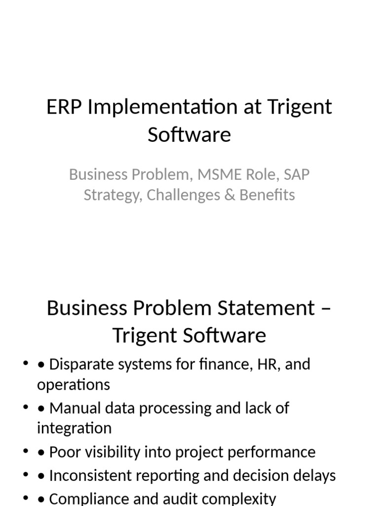 ERP Implementation at Trigent Software | PDF