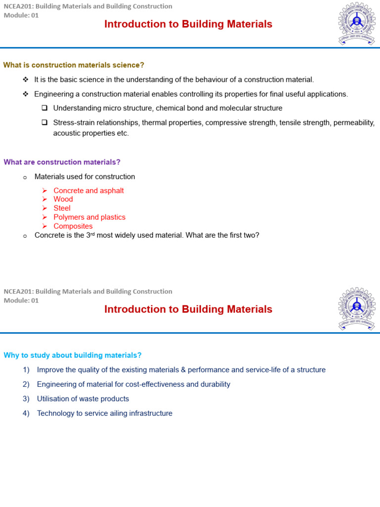 Overview of Construction Materials Science | PDF | Building Materials ...