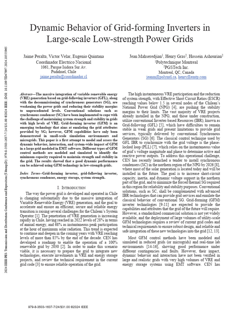 Grid-Forming Inverters for Renewable Energy | PDF | Power Engineering ...