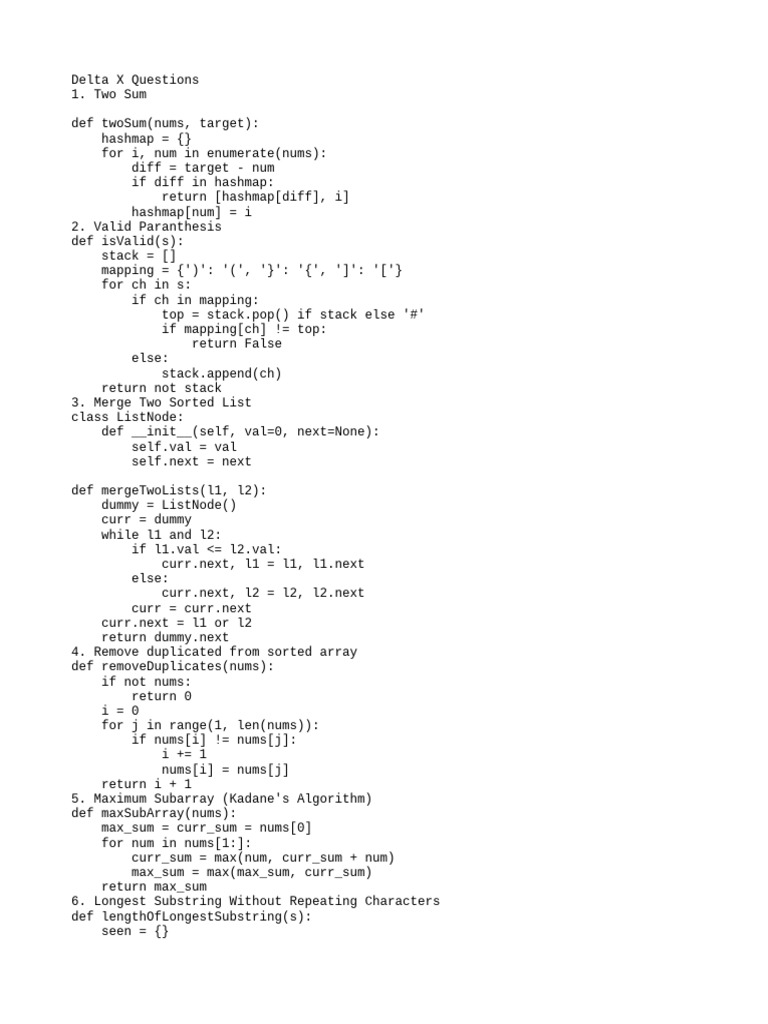 Essential Coding Interview Questions | PDF | Inheritance (Object ...