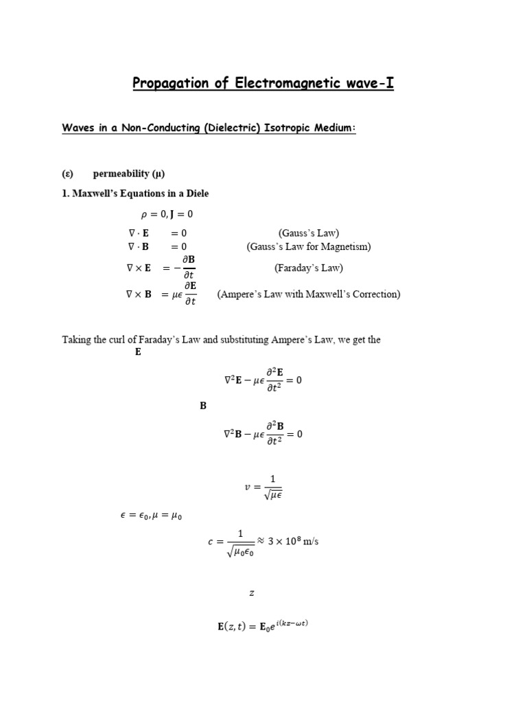 Electromagnetic Wave Propagation in Media | PDF | Waves | Plasma (Physics)