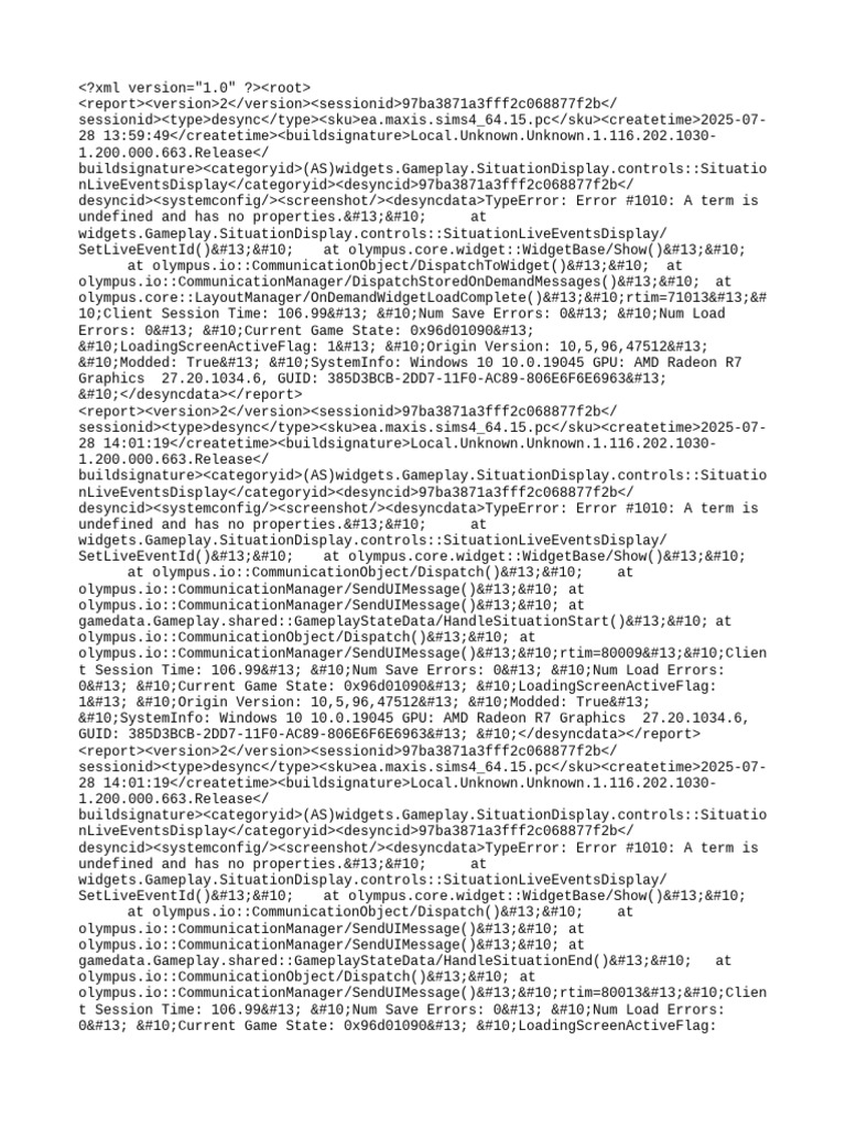 Sims 4 Desync Error Report Analysis | PDF | Graphics Processing Unit ...