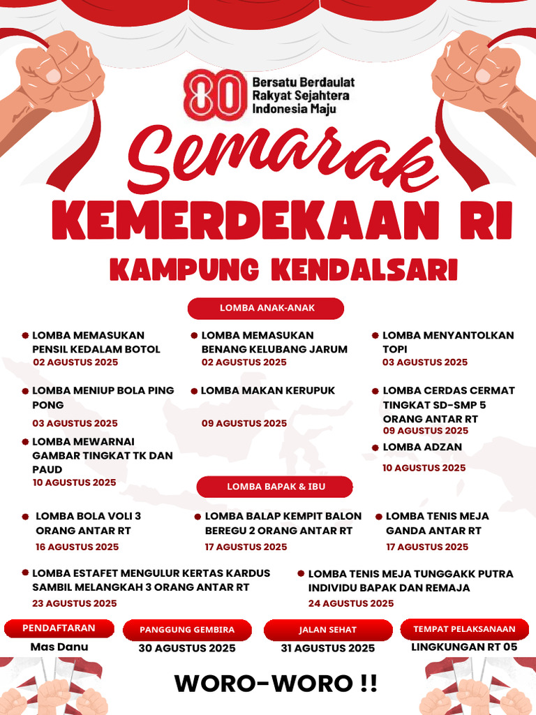 Putih Merah ILustrasi Meriah Semarak Lomba Kemerdekaan 17 Agustus ...