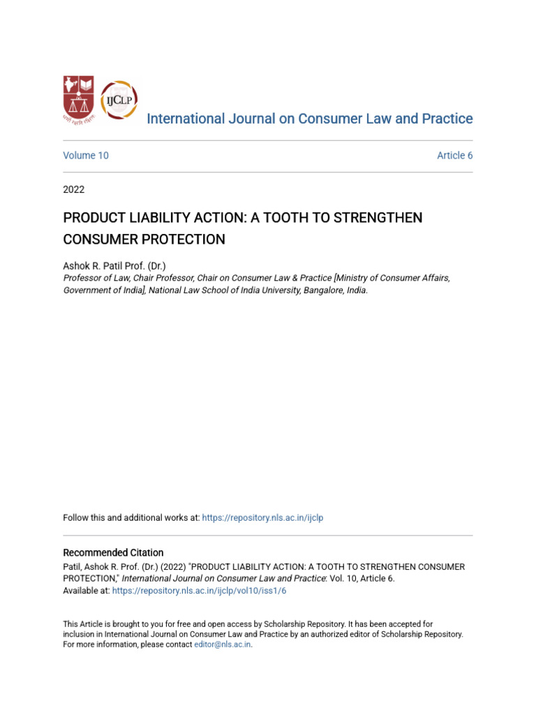 Product Liability in Consumer Protection | PDF | Product Liability ...